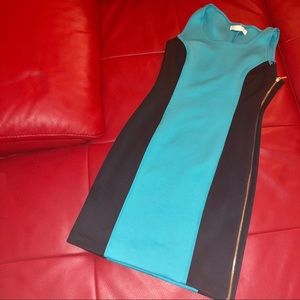 Michael Kors blue dress gold zipper
